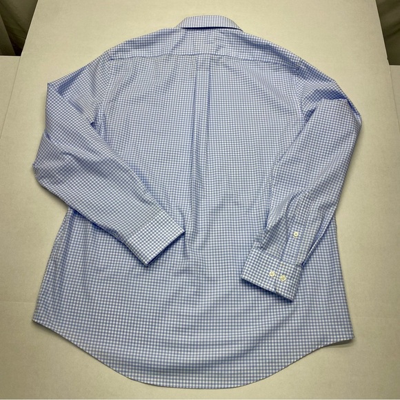 LAUREN RALPH LAUREN SHIRT MENS LG BLUE WHITE GINGAM STYLE 16.5 34/35 SPRING - Picture 5 of 9